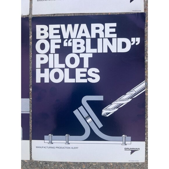 Grumman Aerospace 1985 Production Alert Safety Posters (Set of 4) - Picture 5 of 6